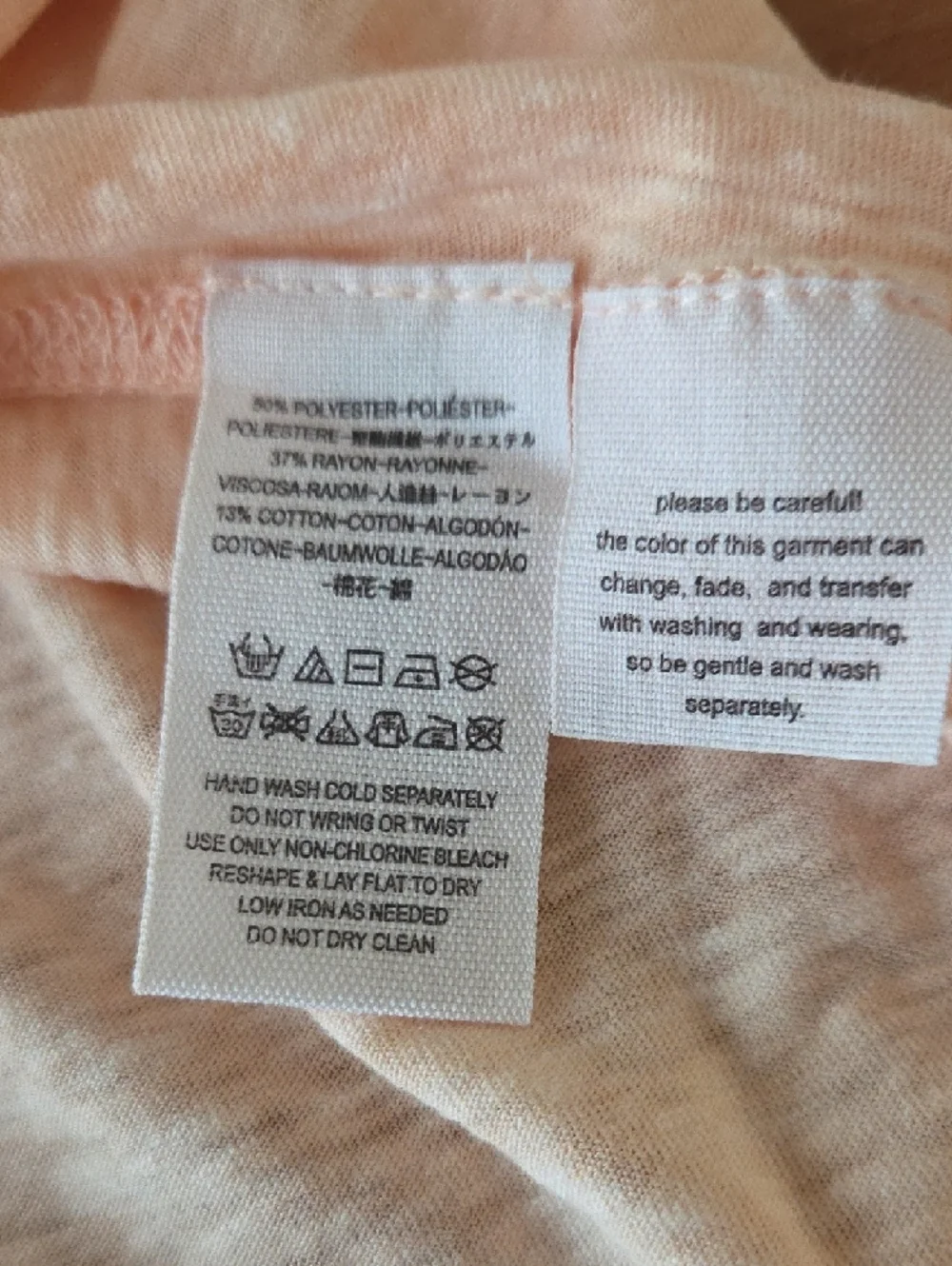 NWT Free People We The Free Light Peach V-Neck Long Sleeve Oversized  Top Small